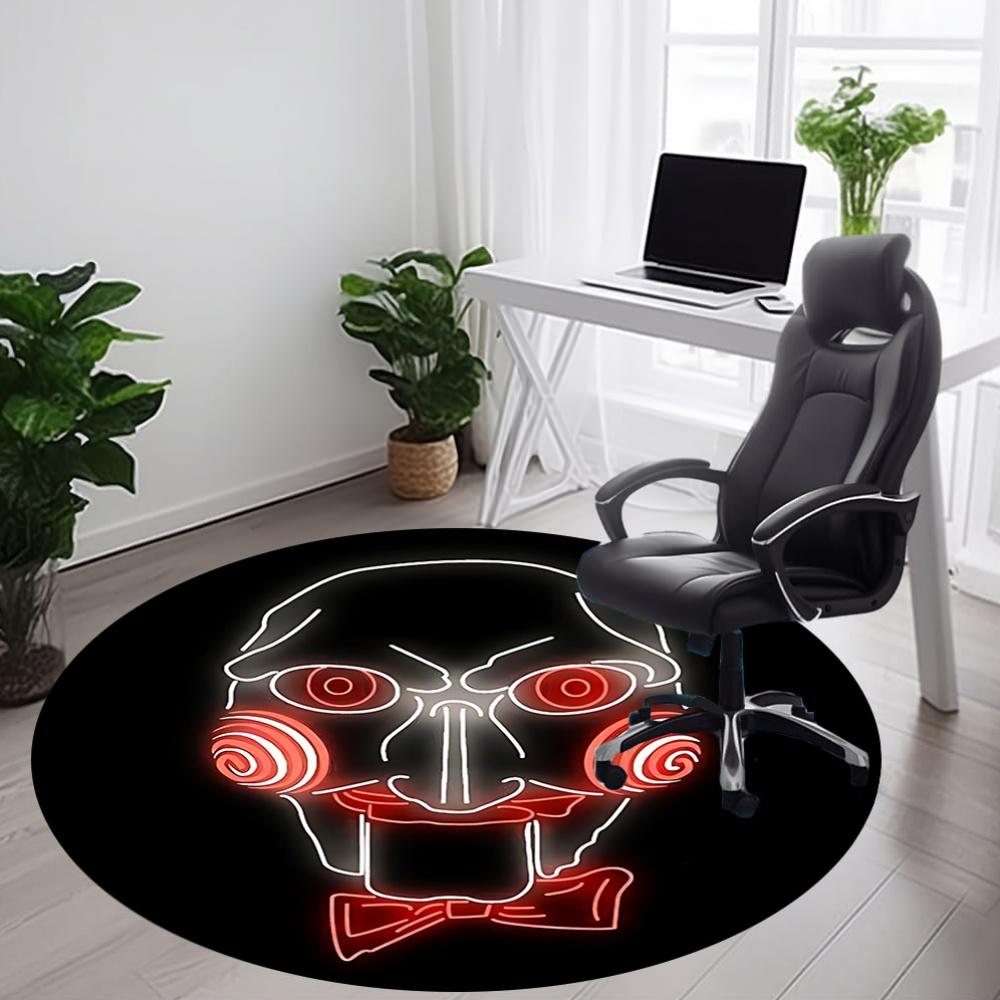 1 Stück Puzzle-Maske Büro Runder Teppich, Unter Bürostühlen Schlafzimmer Wohnzimmer Heimdekoration, Raumdeko, In Verschiedenen Größen Erhältlich
