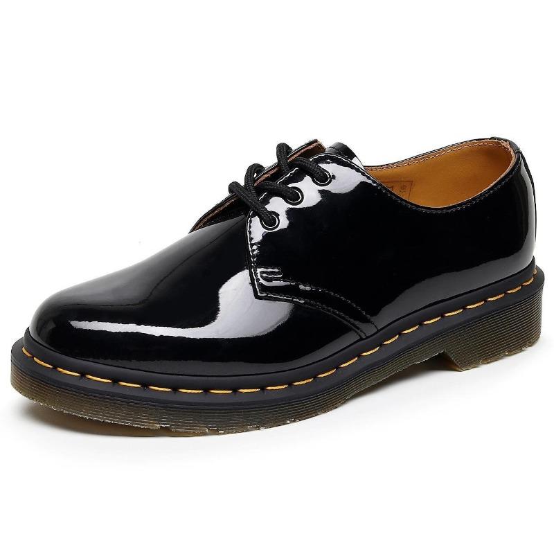Lage kleine leren schoenen heren echt leer Britse korte laarzen ronde neus dames retro casual werkschoenen Martin schoenen
