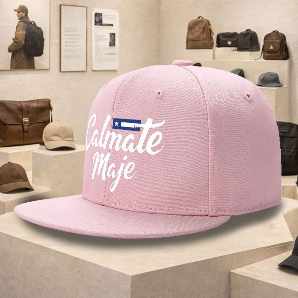 Calmate Maje Flag Design Flat Brim Baseball Cap Polyester Street Style Snapback for Adults One Size