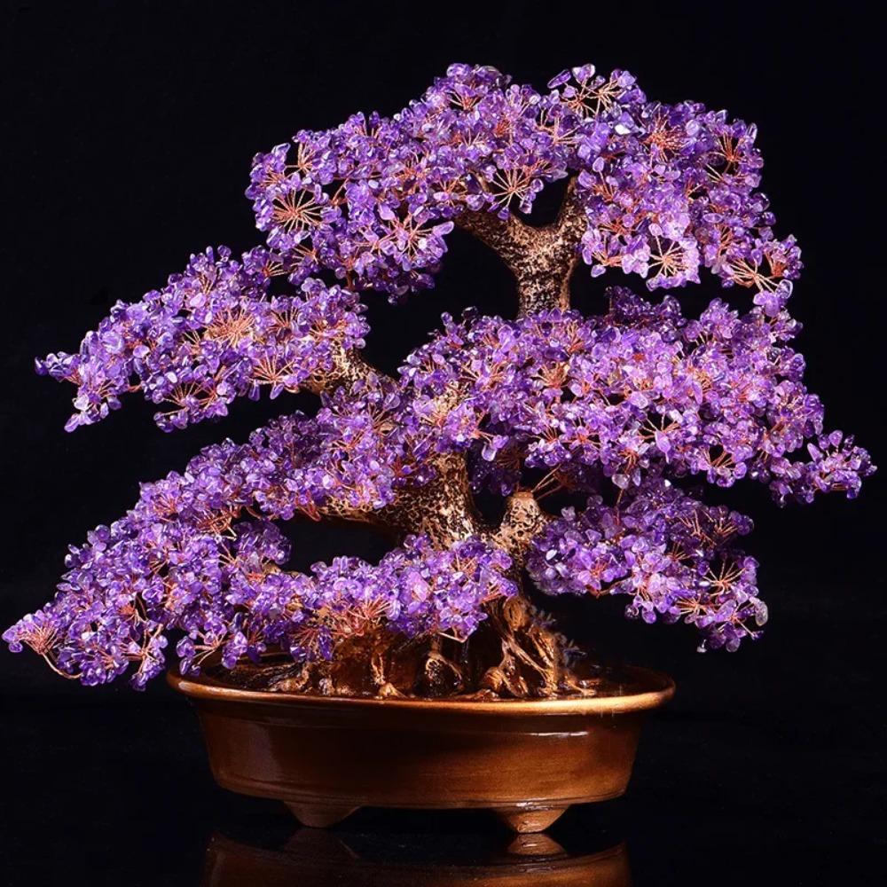 Natural Amethyst Fortune Tree Decoration Living Room Television Cabinet Home Decoration Crafts Gifts Desk Decoration Wedding