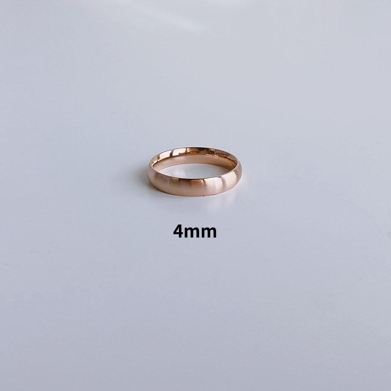Brushed Titanium Steel Women's Ring with 18K Gold Accents - Modern Cold Style for Couples