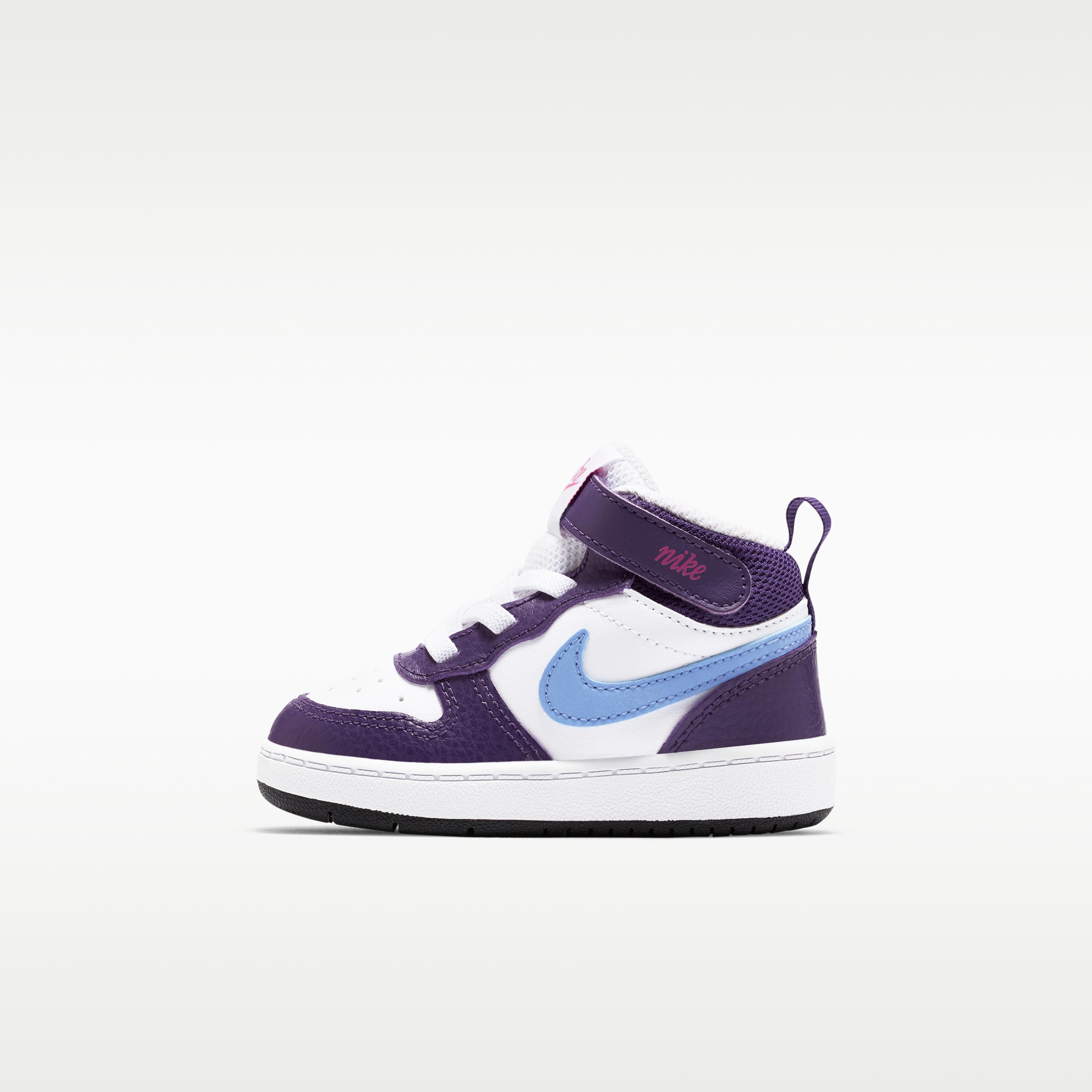 Nike Court Borough Mid 2 White Eggplant Royal Pulse (TD) 25