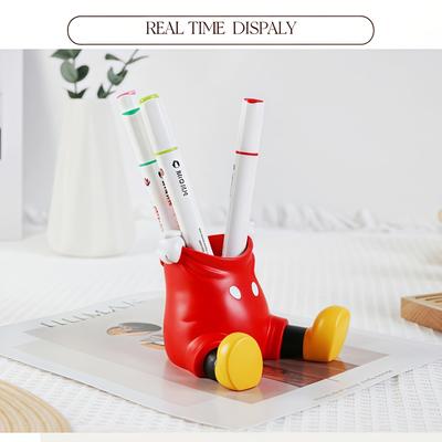 Disney Mickey Mouse Creative Pen Holder Cartoon Storage Bucket Color Matching Suitable for Desktop Practical and Fashionable