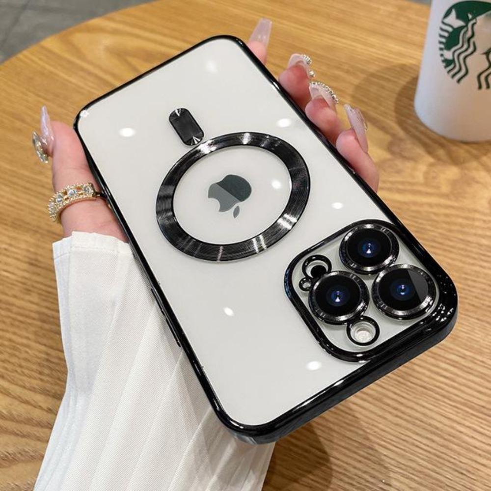 Luxuriöses magnetisches kabelloses Ladecase für Magsafe für iPhone 16 15 14 13 11 12 Pro Max Plus E Klare Beschichtung Silikon Weiche Hülle
