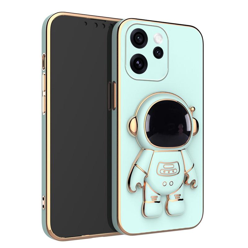 For OPPO Reno 15 Pro 15F Case Shining Astronaut Spaceman Bracket Holder Design Soft Plating For OPPO Reno 15F 15 Pro Back Cover