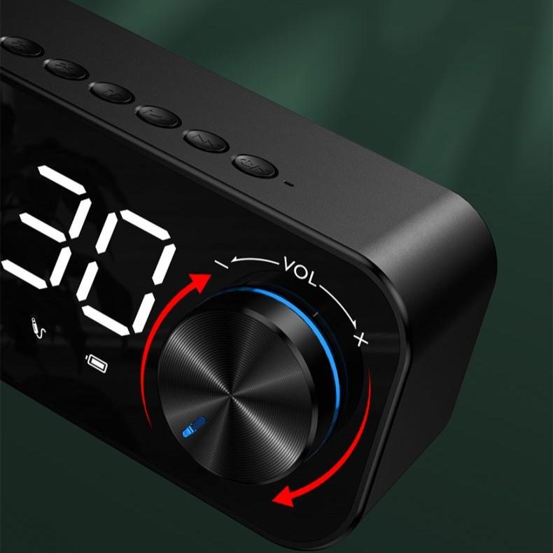 MP3 Alarm Clock, FM Radio, and Multifunction Music Player Wireless Bluetooth Speaker LED Display, Stereo Bass Bluetooth Speaker