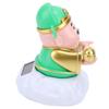 Cai Shen Statue Solar Powerd God of Wealth Fortune Sculpture with Swinging   for Business Home Car Ornament Present