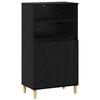 Highboard Black Oak Effect 60 X 36 X 110 Cm Engineered Wood