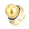 Autumn And Winter Jewelry Copper Plating Inlay Imitation Pearl Retro Women'S Ring 14Mm