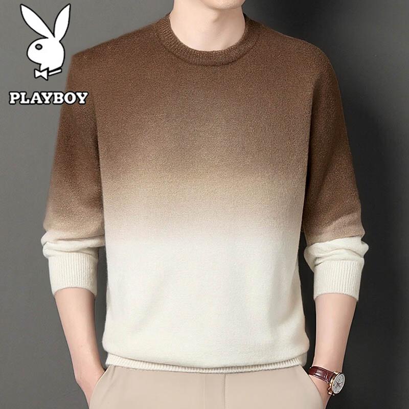 Мужской плюшевый утепленный свитер PLAYBOY с круглым вырезом 2XL