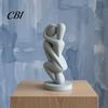 Burr-free Surface Ornament 3D Printed Hugging Couple Sculpture, Abstract Embrace Figurine with Smooth Curves, Minimalist Statue Stable Base Decoration