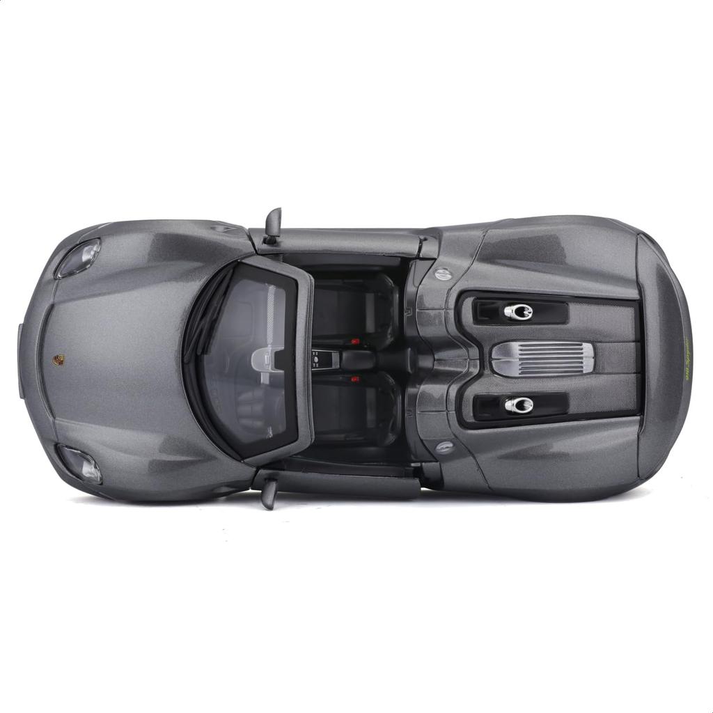 Bburago Scale Porsche 918 Spyder Gray Diecast Model Finished GY 1/24 / Car, Product, 18-21076