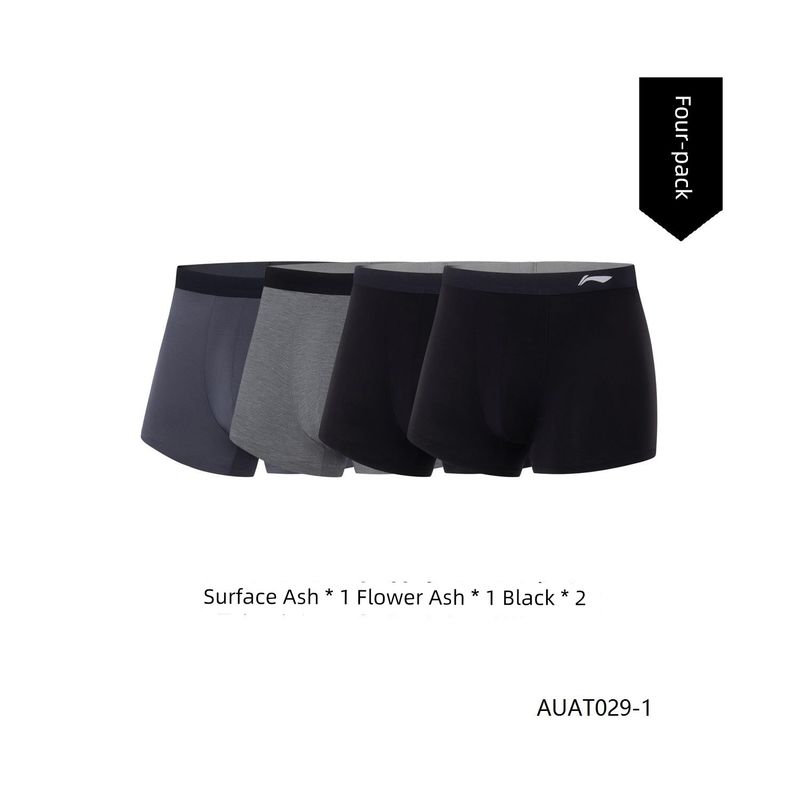 

Спортивное нижнее белье Li Ning для мужчин, официальная аутентичная продукция, летнее модальное мягкое свободное антибактериальное фитнес-хлопковое спортивное нижнее белье Black * 2, surface Ash, medium ash M