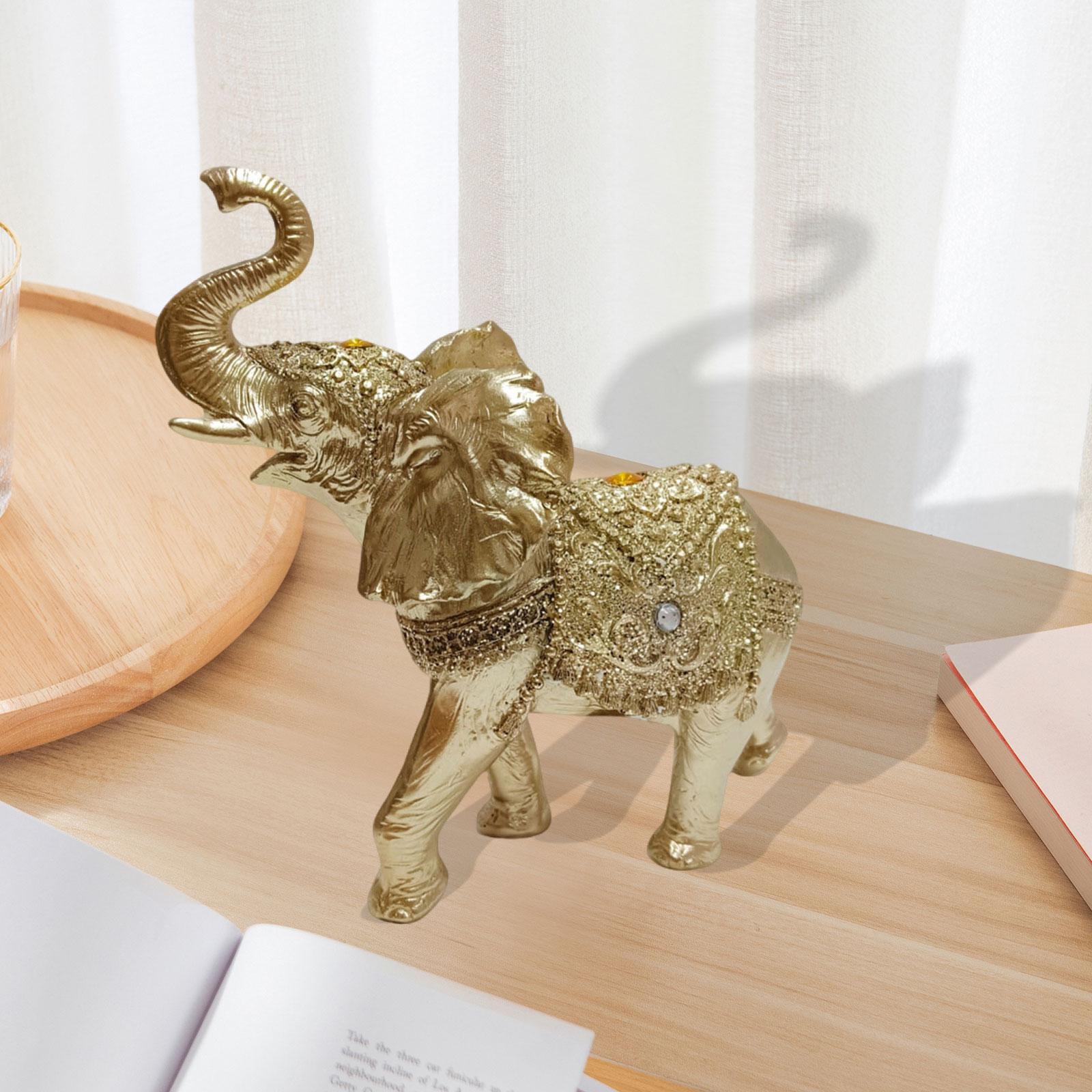 Elephant Statue Home Decor Sculpture for Table Centerpiece Desktop Gifts