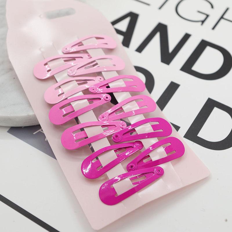 10 PCS New Lovely Cartoon Heart Type Metal Candy Color Girls Hairpins Hair Clip Kids Headwear Children Accessories Baby BB Clips