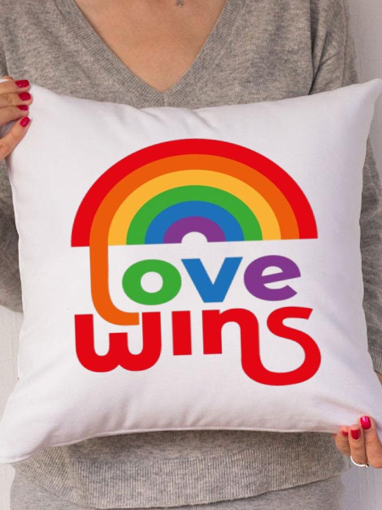 Rainbow Love Wins Pillow Cover for New Couple Bedroom Home Decor Love Pillowcase Tic Tac Toe Love Wedding Gift Pillows 45*45CM