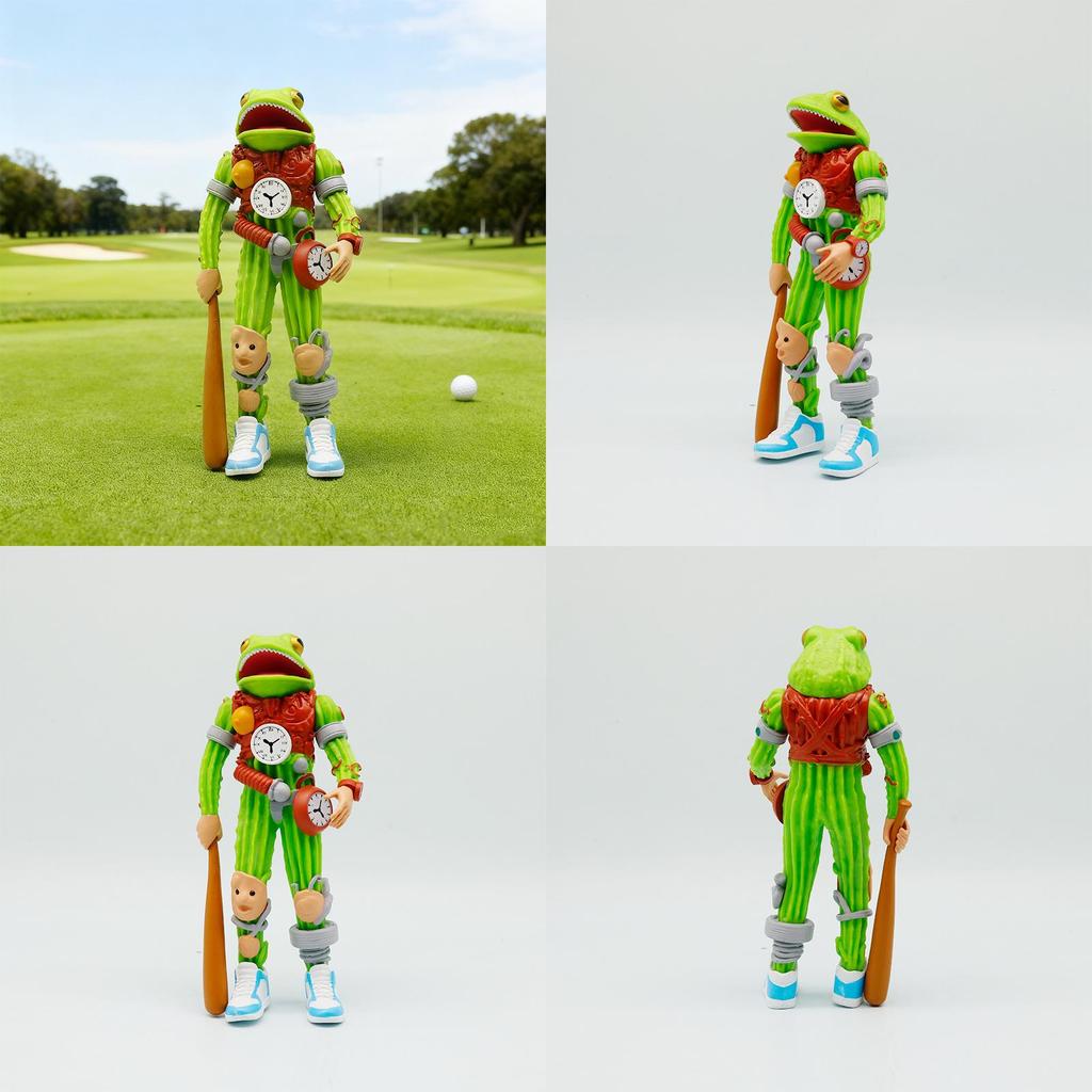 Italian Brainrot Al Cactus Clock Fusion Monster Pvc Toy With Running Shoe Design For Kids Playroom Decor