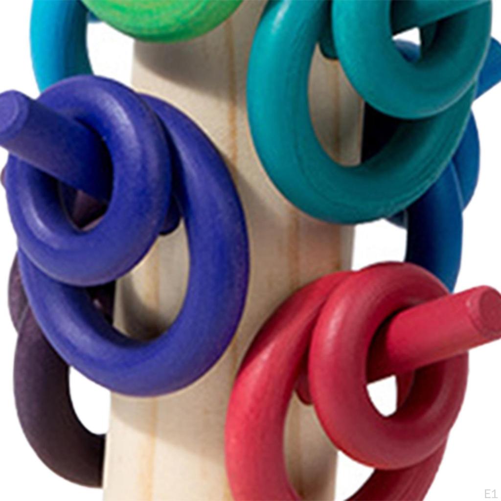 Counting Rings Early Learning Wooden Toys Montessori for Kids Preschool A