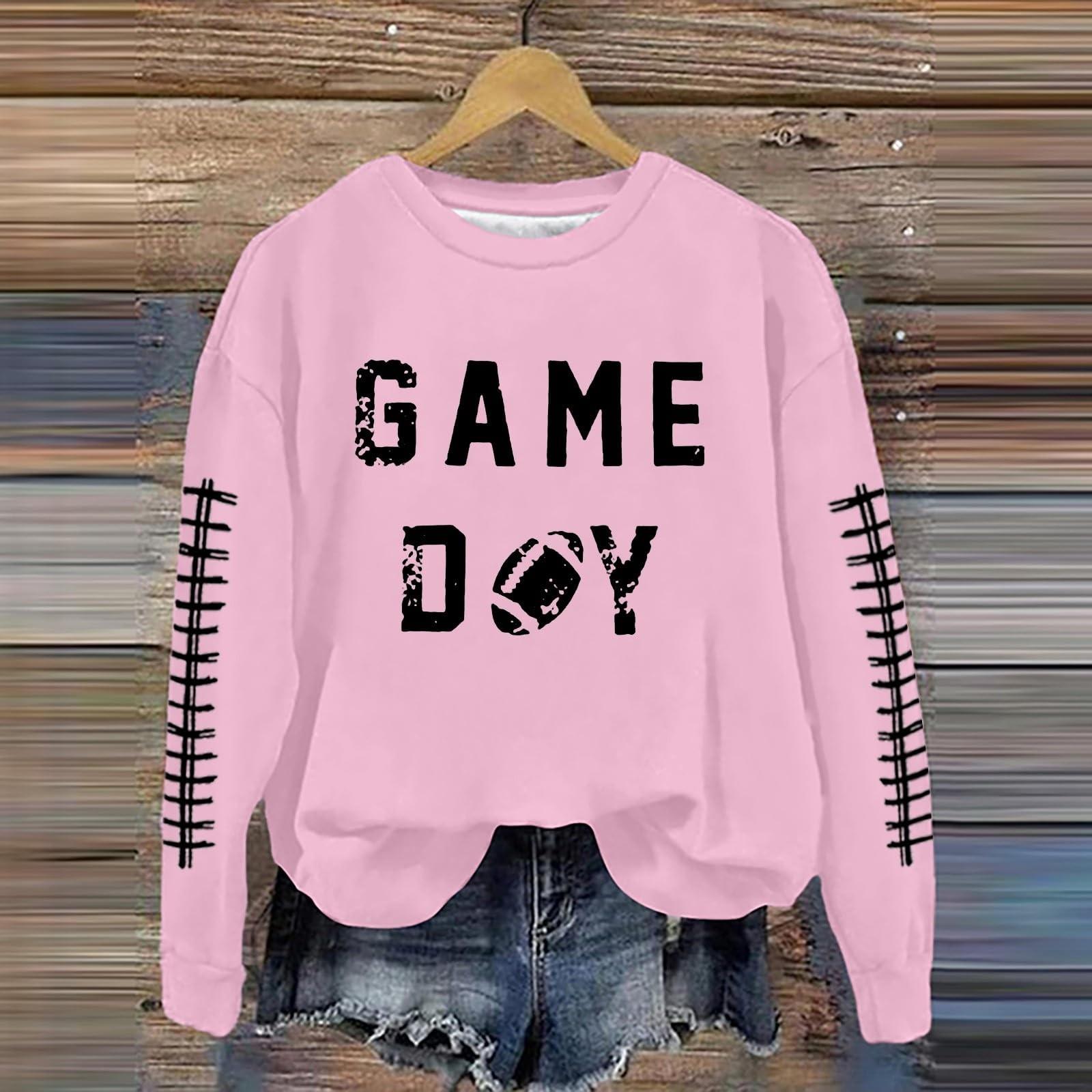 

Женская мода повседневный длинный рукав принтованный круглый вырез свитер топ XL розовый