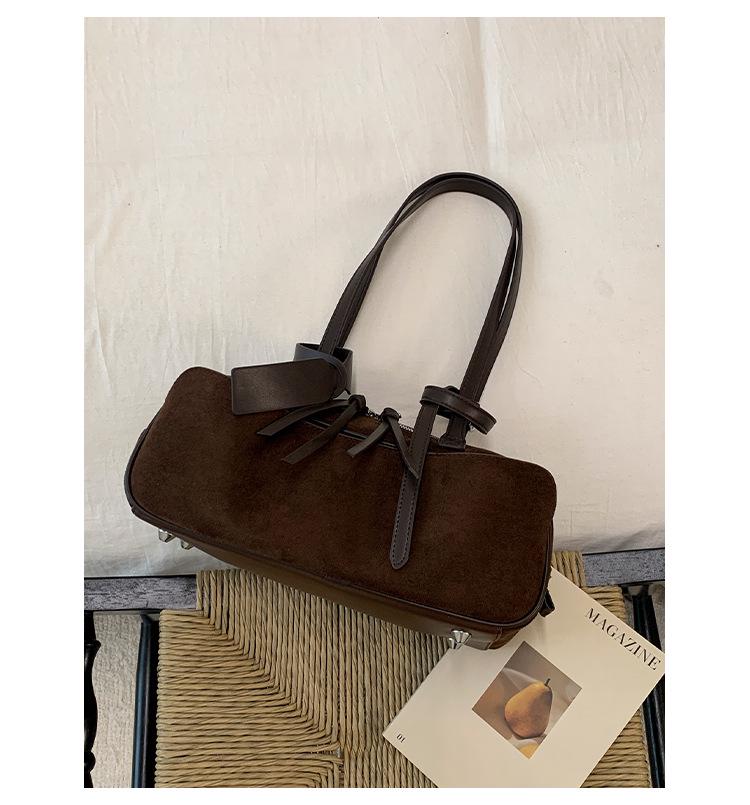 2025 Autumn Large Capacity Retro Frosted Shoulder Tote Handbag