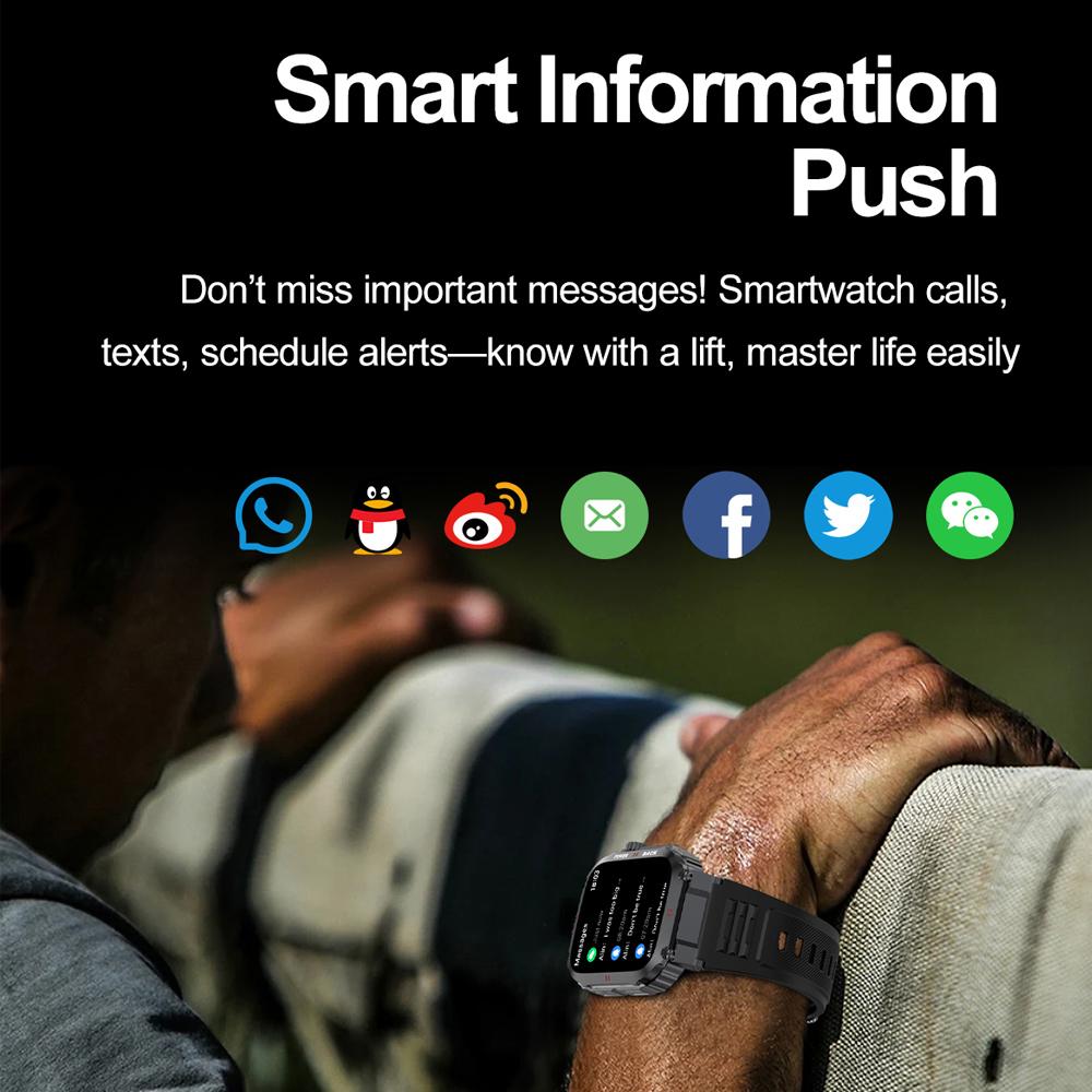 New Deeply Water Resistant SmartWatch Men Heart Rate Sleep Monitoring Reminder feature 100+ Sports Modes Smart Watch Men