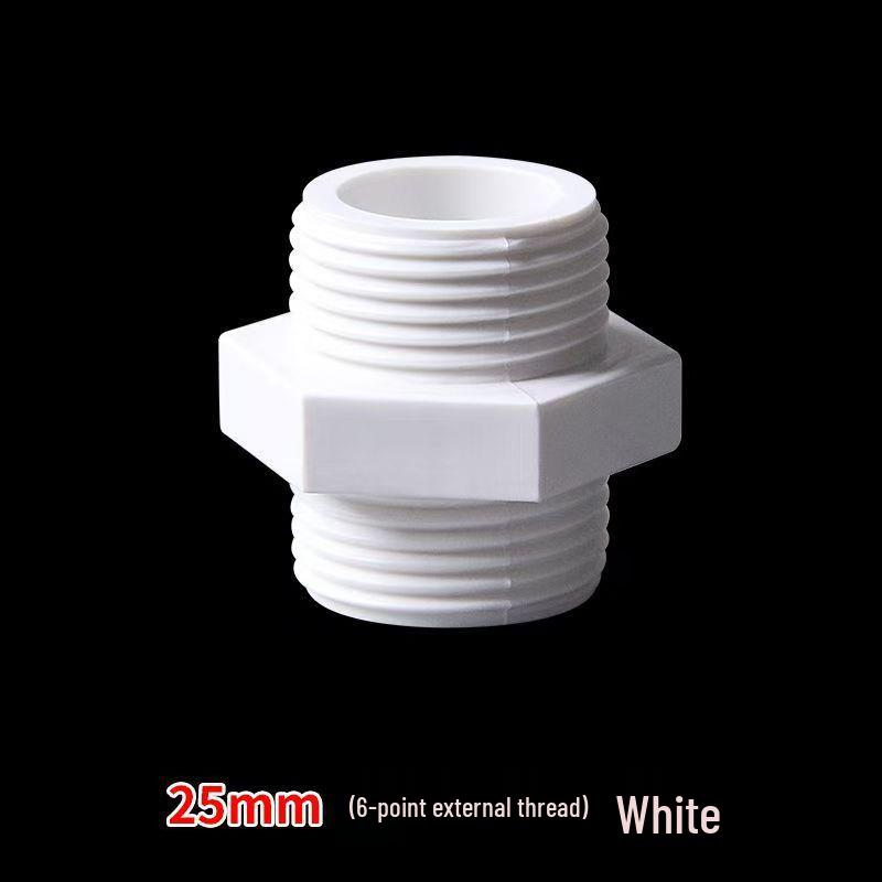 PVC Double Male Thread Connector for Water Supply Pipe (4, 20, 6, 25, 32 Points)