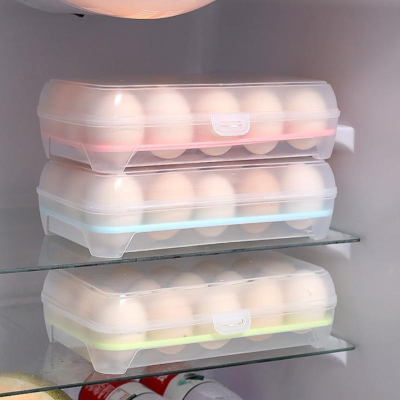 6/15Grid Household Eggs Preservation Box Refrigerator Eggs Storage Box Stackable Protective Tray Handheld Eggs Storage Tray