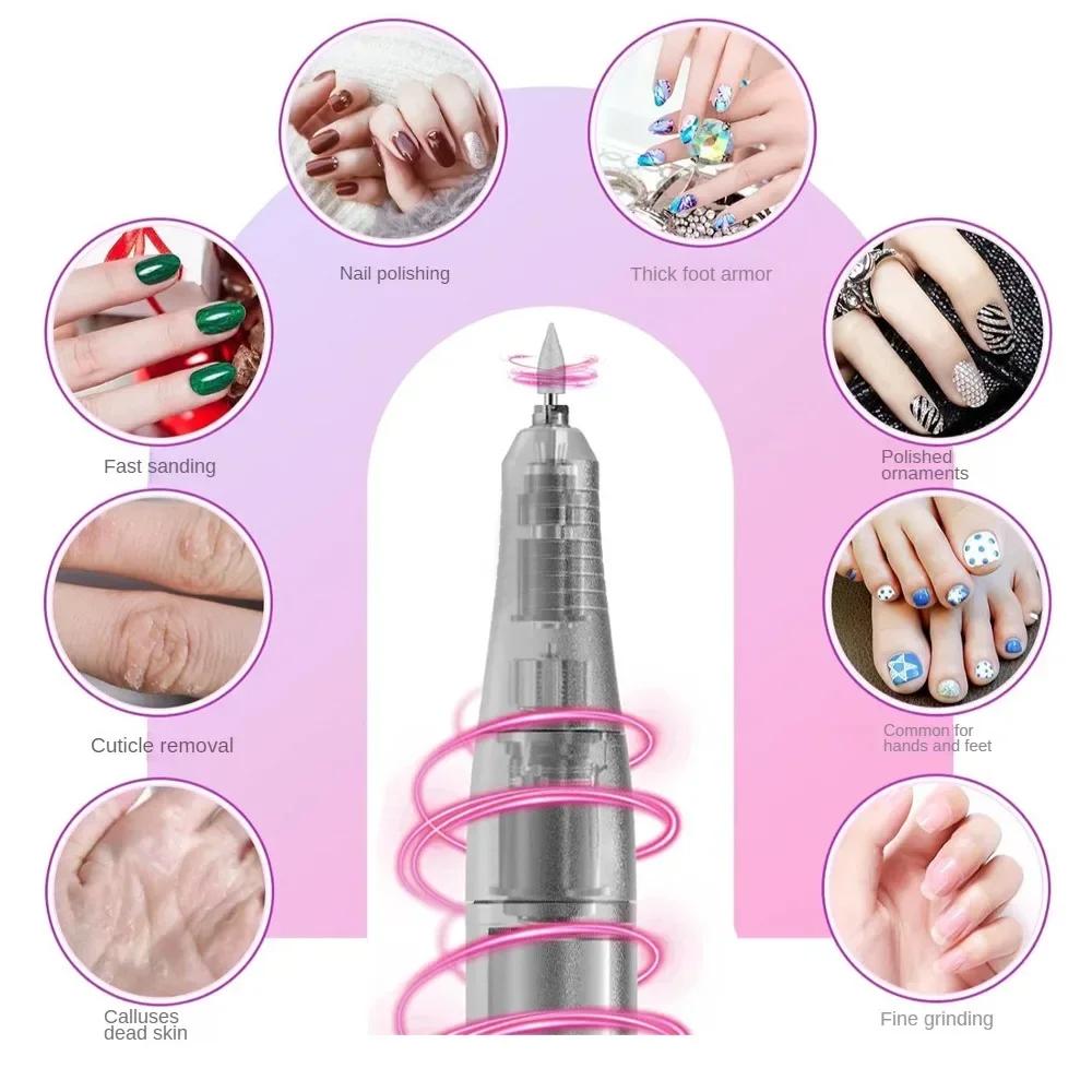 45000 RPM Electric Nail Drill - Rechargeable Portable Metal Nail Grinder, Professional Manicure Tool for Salon & Home Use