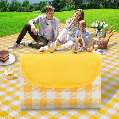 Oxford Cloth Camping Mat Waterproof Outdoor Picnic Blanket Beach Mat with Carry Handle Sandproof and Moistureproof for Family Picnic Park Hiking Grass