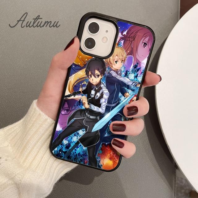 Kirito Schwert Art Online Telefon Fall für iPhone 11 12 13 14 Pro Max mini X XR XS SE 2020 6S 7 8 Plus Samsung Galaxy S21 S22 Abdeckung