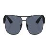 Prada Temple Logo Metallic Nylon Pilot Style Sunglasses Unisex Couple Style Black