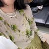DIMANAF 2025 Summer Women Transparent Printing Sun Protection T-Shirt Basic New Fashion Tops Tees Casual Loose Tees