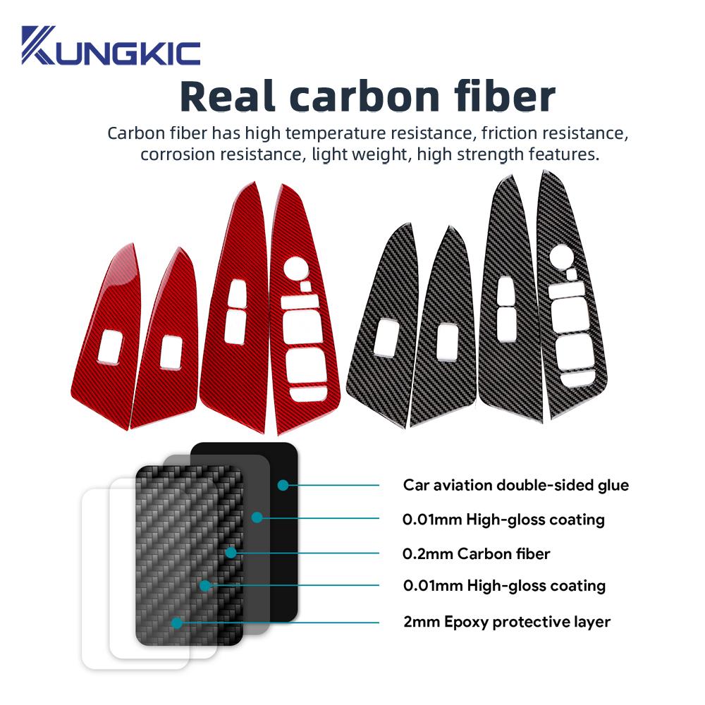 Real Soft Carbon Fiber Sticker For Kia Sportage NQ5 2025 2025 2025 2025 LHD Car Window Button Lift Panel Interior Accessories
