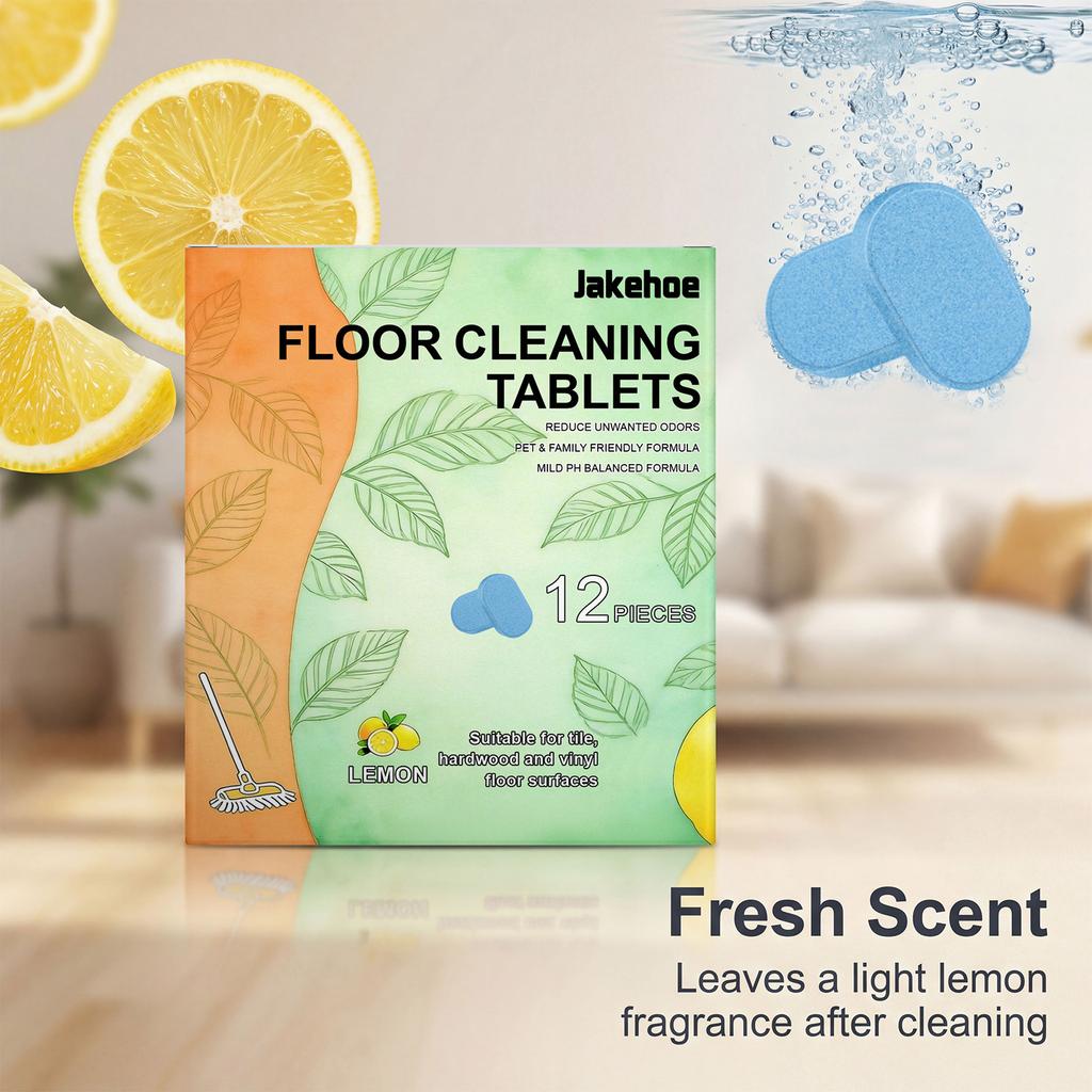 Floor Cleaning Tablets Tile Hardwood Floor Stain Remover Deodorizing Fresh Scent Effervescent Tablets for Home Floor Care