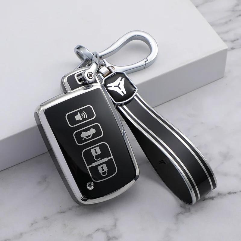 Silver Edge Smart Control Protector Shell Holder For Toyota Camry Corolla Rav4 Highlander Avalon  -  Car Key Case Cover