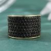 Vintage Inlaid Black CZ Women's Ring Creativity Gold Color Geometry Daily Wear Party Jewelry Anniversary Gift