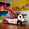 1:32 Scale Car Model Toys Double Hook Clearing Vehicles Metal Diecast Doors Opened Pull Back Sound Light Engineering Trucks for Kids