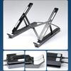 6 Heights Adjustable Laptop Stand with RGB Backlit Aluminum Alloy USB Hub Foldable Notebook Riser Bracket