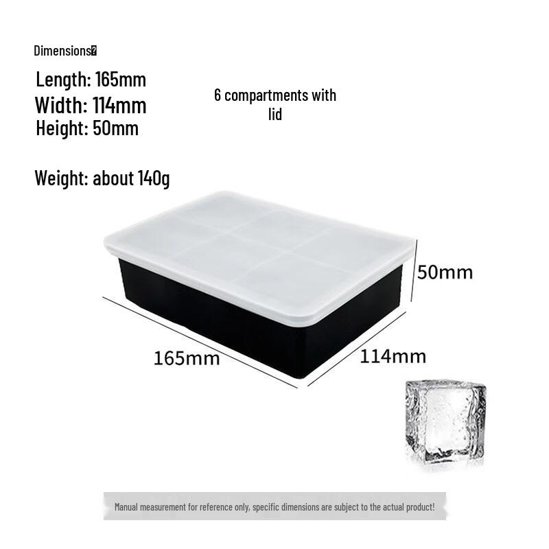 Lilang 6-Compartment Square Ice Cube Trays with Lids