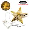 2023 Christmas Tree Top Star Led Glows Pentagram Gold Transparent Atmosphere Christmas Colored Lights With Battery Box Xmas Tree