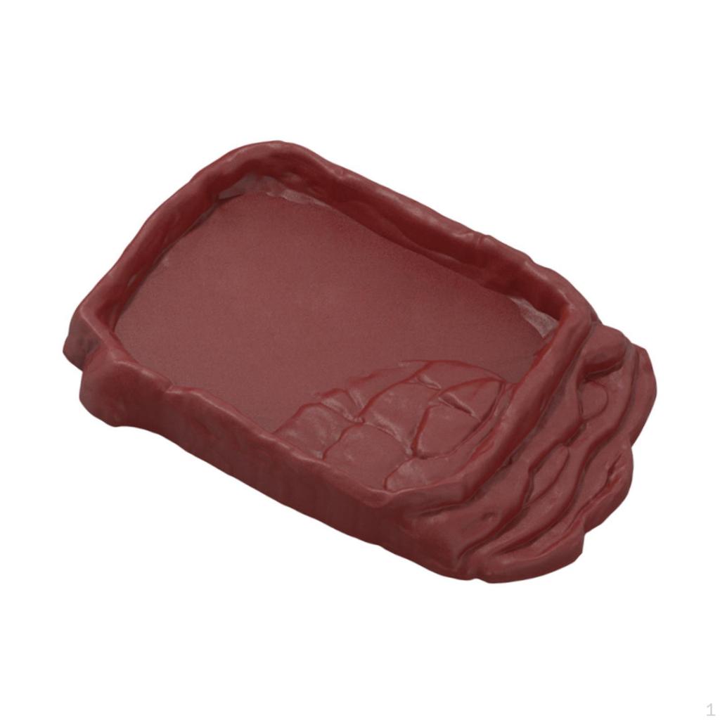 Reptile Dish Water Basin Turtle Bath Area Feeder for Chameleon Lizards Tortoise Scorpion Aquarium