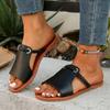 Women's Summer New Solid Color Women's Slippers Large Size Woven Simple Everyday Wear Beach Slippers