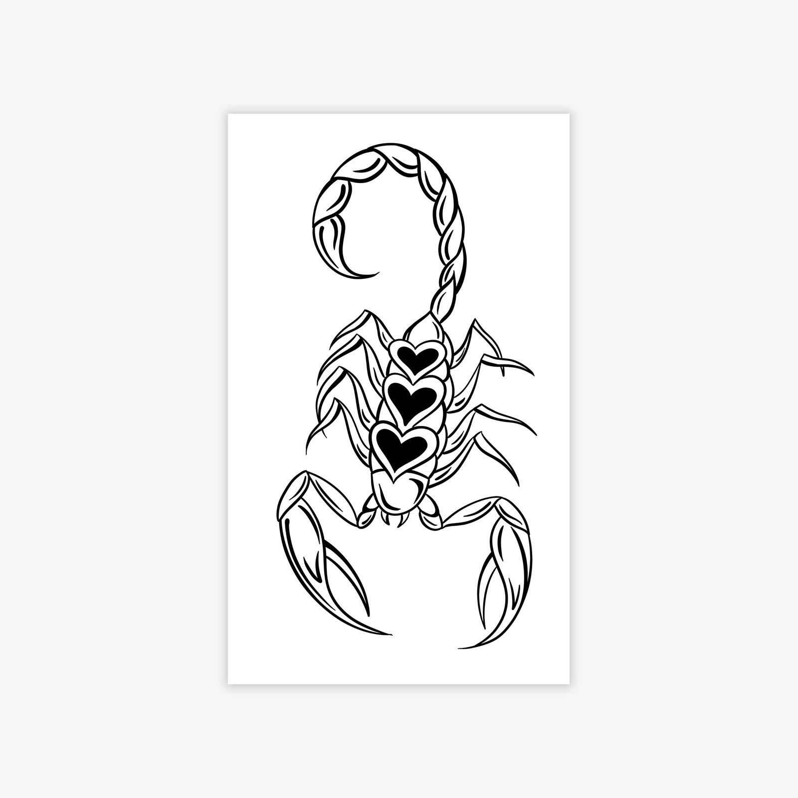 High Value Style Personality Dark Domineering Men S Love Scorpion Tattoo Sticker 9*15