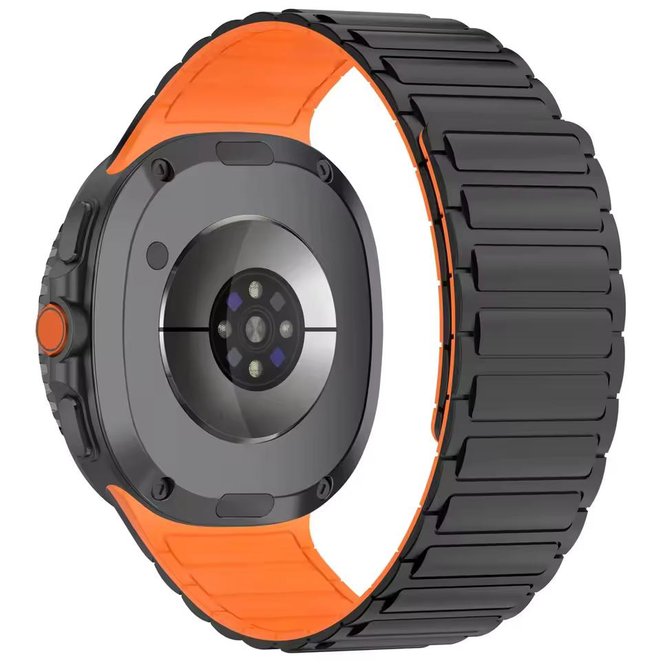 No Gaps Soft Silicone Magnetic Strap for Samsung Galaxy Watch 8 Classic 46mm Sport Band for Galaxy 7/6/5/4 40mm 44mm 45mm 47mm 43mm Curved End Strap