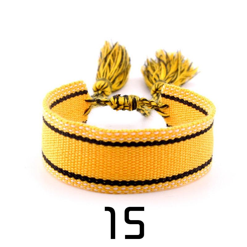 Women Fashion Jewelry Gift Colorful Decorative Pattern Embroidered Handmade Woven Bracelet Bohemian