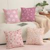 Sakura Blossom Pattern Cushion Cover Short plush Doublesided Print Square Throw Pillow Covers Sofa Home Cushion Decor