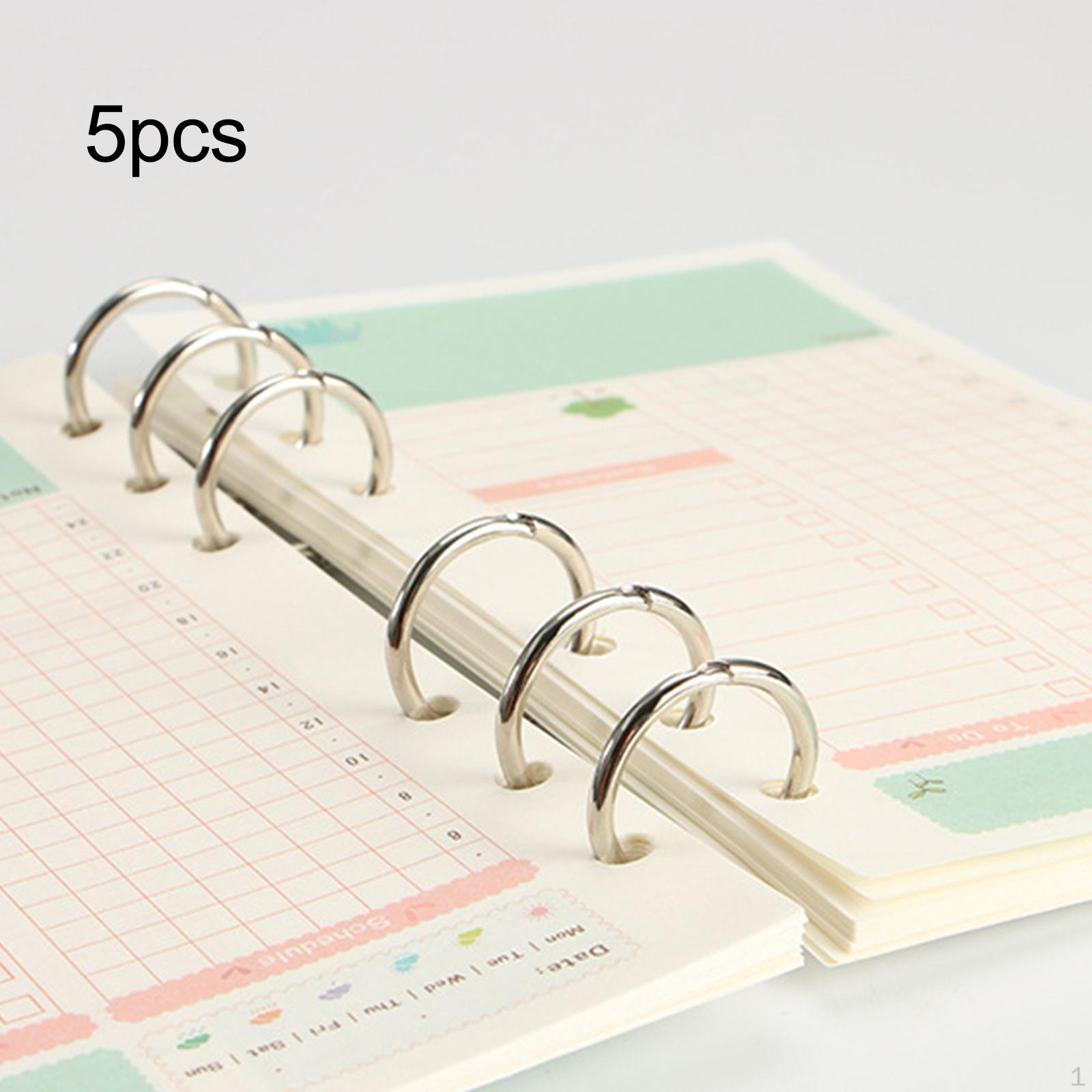 

5 шт., металлические папки с вкладышами с 3 кольцами, кольца для переплета с 3 отверстиями, разделенные на петлях защелки