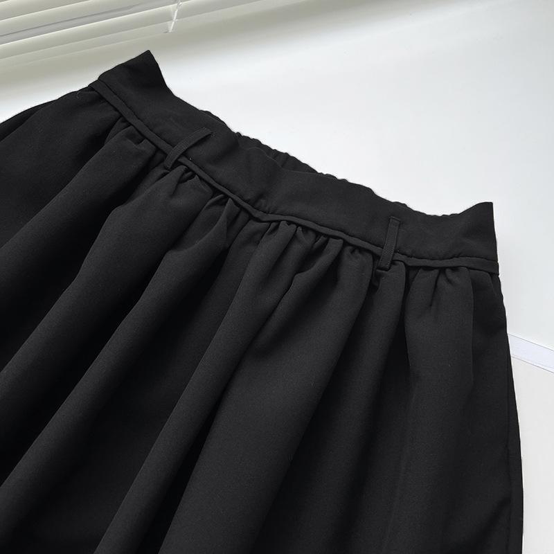 2024 Autumn/Winter Low Waist Black Slim Silhouette Tutu Skirt for Women