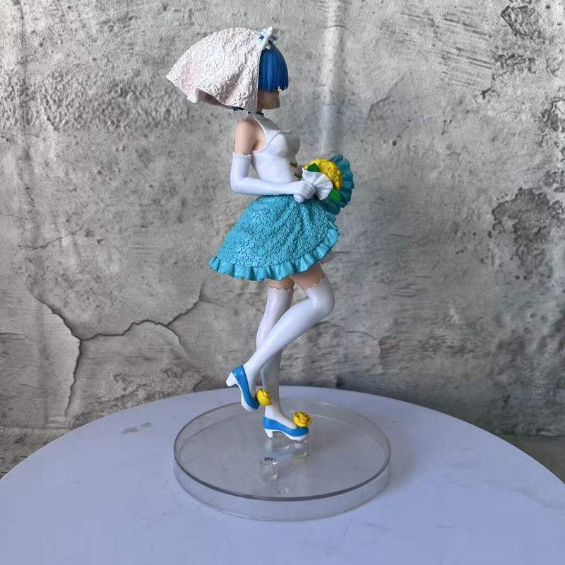 Re Zero Rem Anime Figure Sakura Style Wedding Dress Statue Collectible Model Chassis Car Desktop Decoration For Anime Collectors
