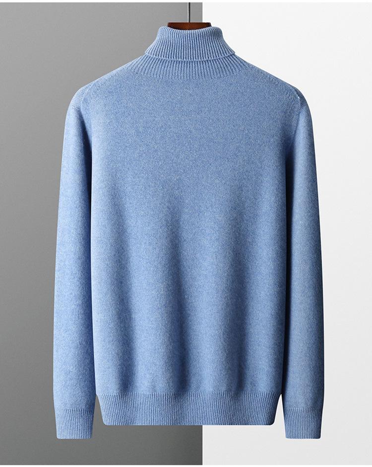 Cashmere 2025 Men's High Neck Solid Color Pullover Sweater - Autumn/Winter Collection